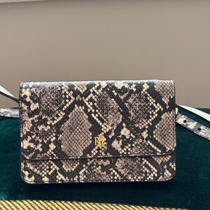 Ralph Lauren Double RL Black and Cream Crossbody Bag